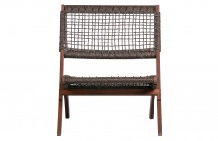 FOLDING WEAVE EUCALYPTUS WOOD CHAIR OUTDOOR 